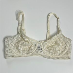 Adore Me Cream Lace Bra